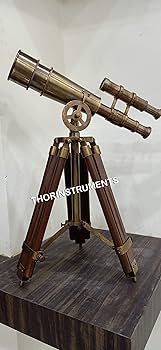 Amazon | デスクトップNauticalヴィンテージ望遠鏡木製三脚Collectible